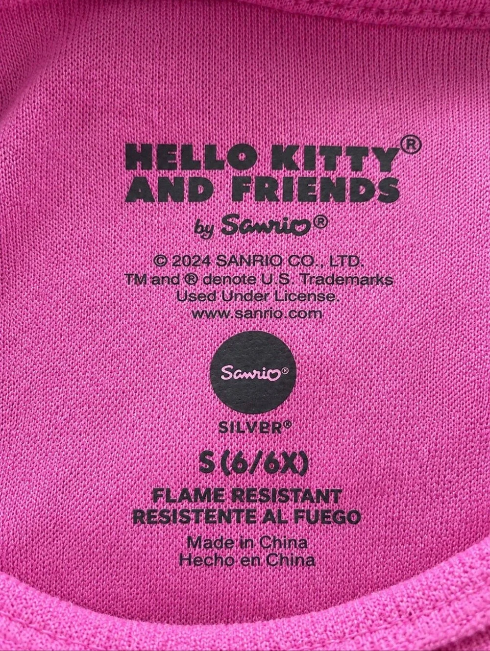 Hello Kitty & Friends by Sanrio Graphic Pajama Top Girls S 6/6X